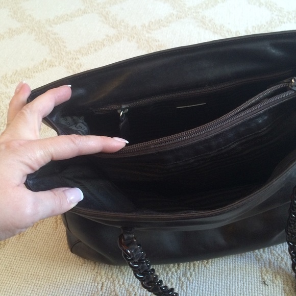 Prada Dark Brown Leather Bag with Leather Chain - Picture 3 of 6